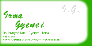 irma gyenei business card